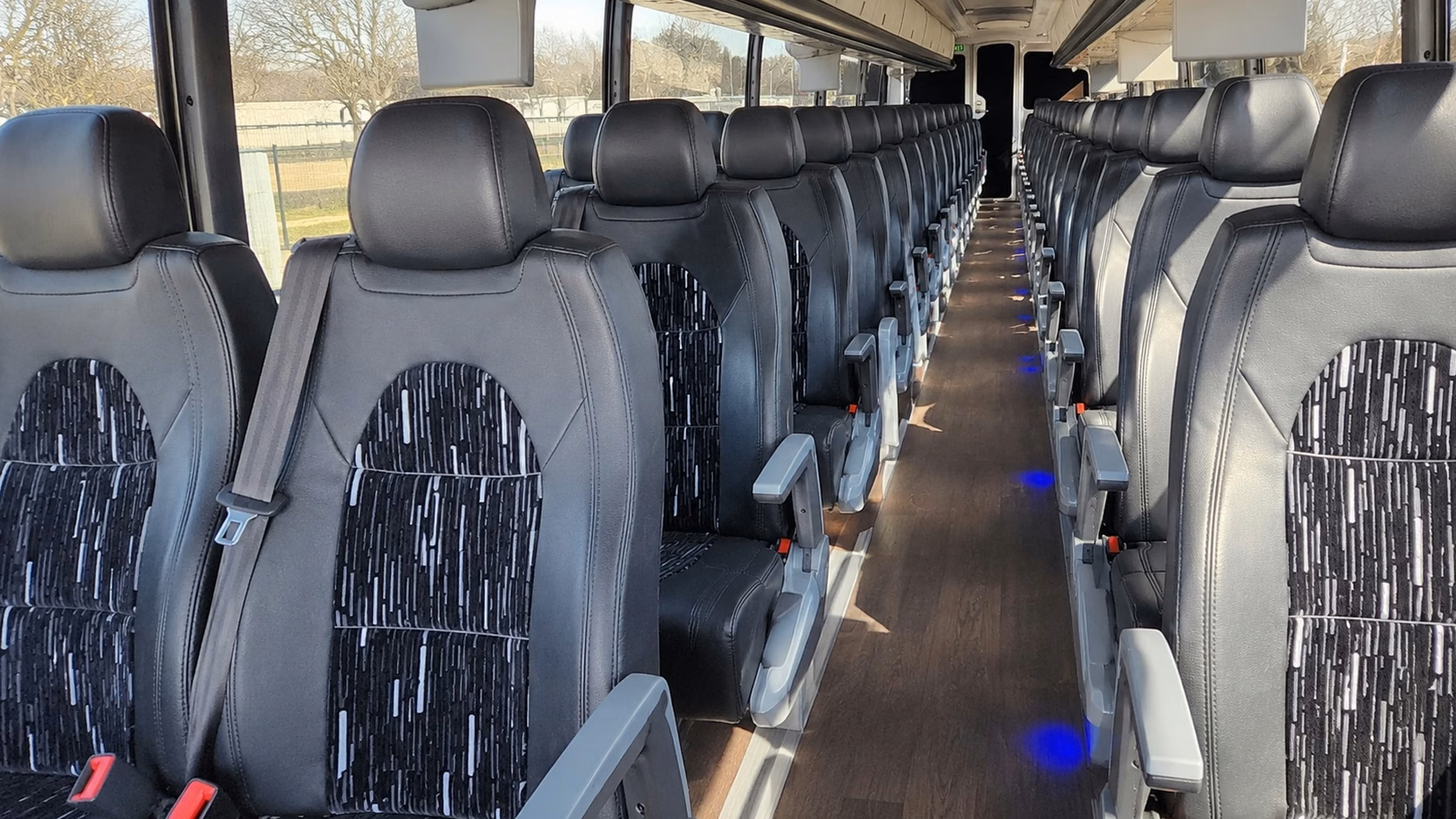 56 passenger charter bus interior
